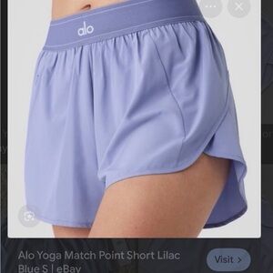 Alo Yoga Women's Lilac Blue Match Point Shorts